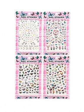 FWP Colorful Butterfly and Floral Nail Stickers - FREE WITH PURCHASE